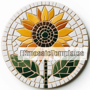 Sunflower Mosaic Patterns: 6 Printable Patterns for DIY Art (PDF Digital Download)
