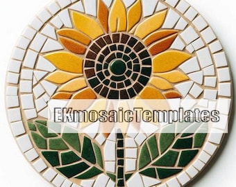 Sonnenblumen-Mosaik-Muster: 6 druckbare Muster für DIY Art (PDF Digital Download)