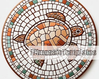 Schildkröten-Mosaik-Vorlagen: 3 römische Kunstmuster (PDF Digital Download)