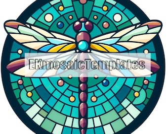 Dragonfly Mosaic Templates: 6 Printable Patterns (PDF Digital Download ...