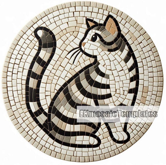 Cat Mosaic Templates PDF Pack: 10 Printable Patterns (Digital Download)