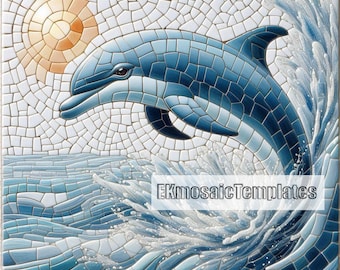 Plantillas de mosaico de delfines: 5 patrones imprimibles (descarga digital en PDF)
