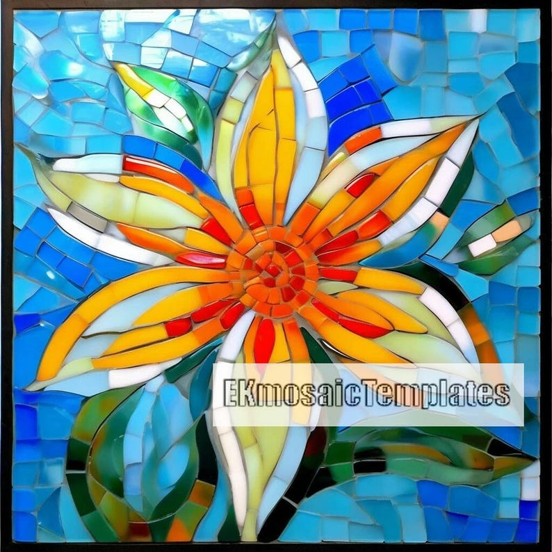 Flower Mosaic Templates: 10 Printable Floral Patterns (PDF Download A4 ...