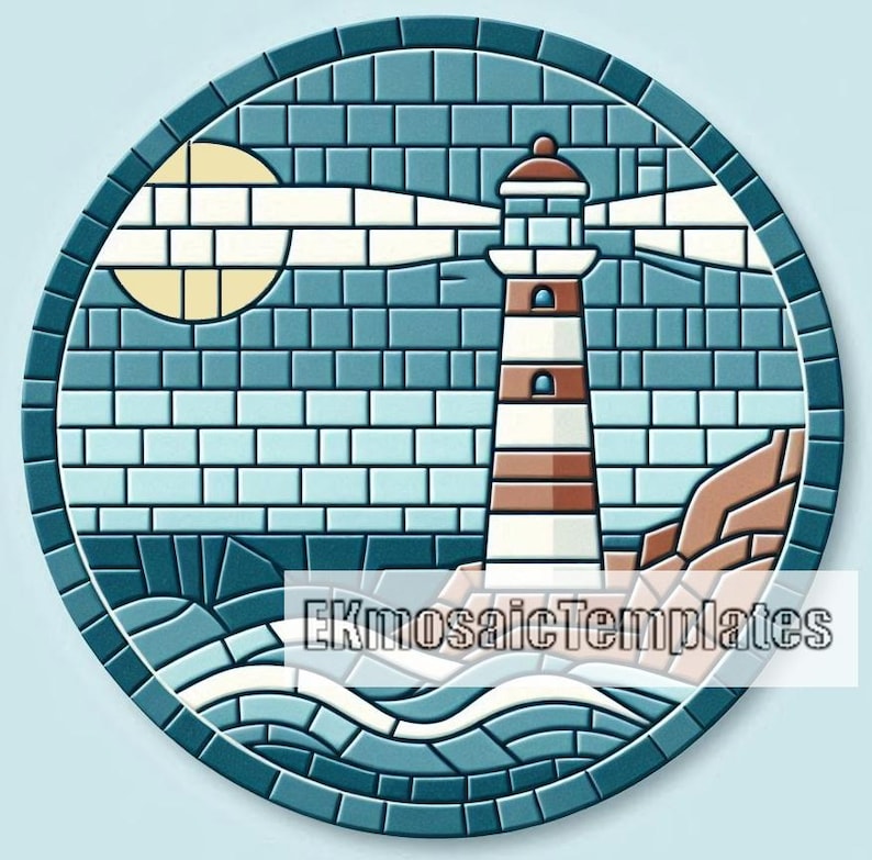 Lighthouse Template.pdf Lighthouse Mosaic Templates: Printable Patterns Pack (PDF Download A4 ...