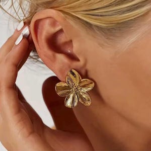 Stainless Steel Flower Earrings for Women
