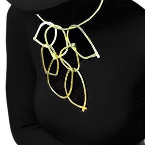 Hammered Brass Statement Choker Necklace – Modular Sculptural Collar – Hand Forged 8 Gauge Brass – Bold Artisan Jewelry – Bejeweled by Ree