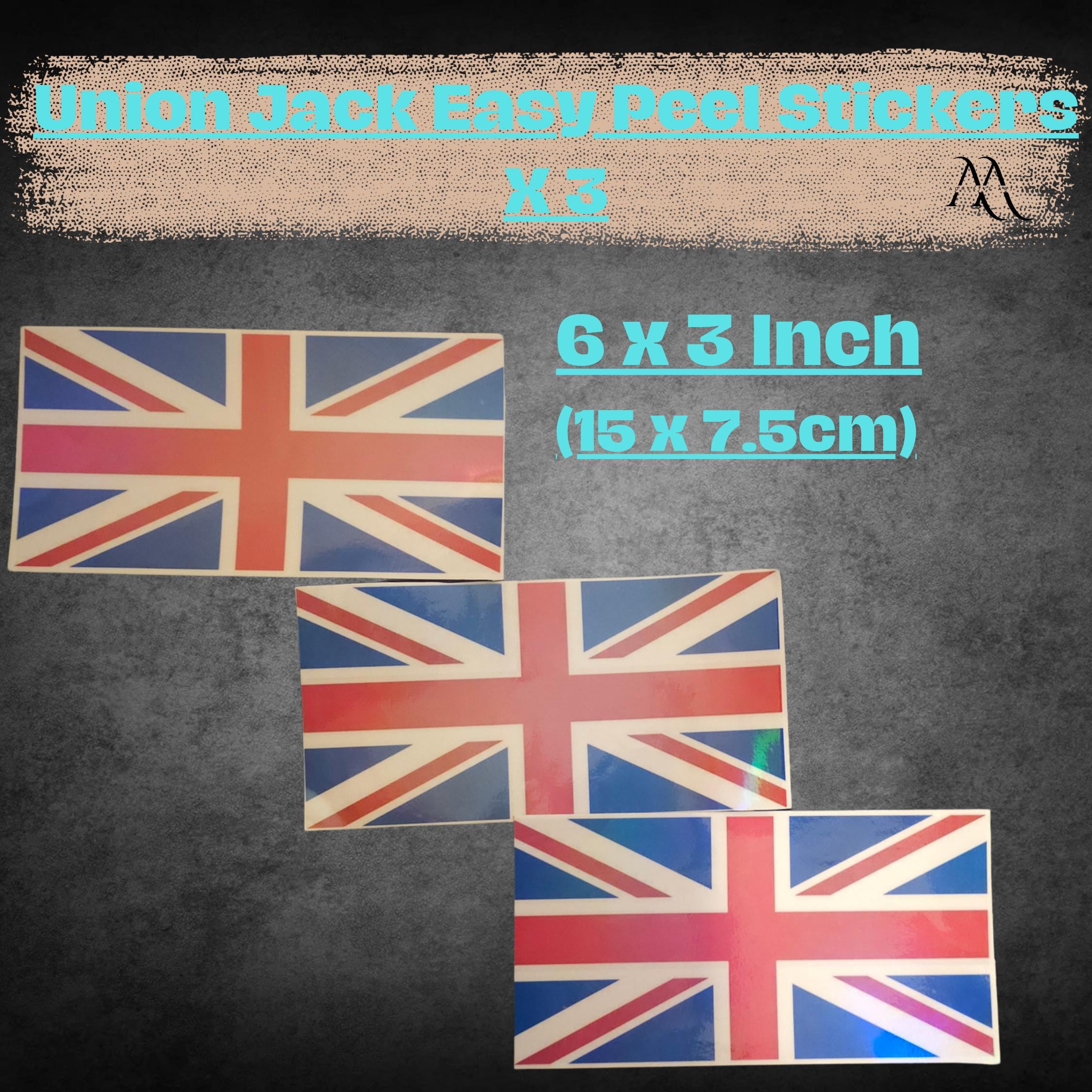 2x White Union Jack Vinyl Decals | Car Van Bike Laptop Stickers | Matte Finish | UK Made 6 thumbnail image