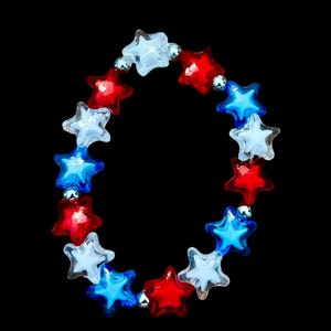 Red White and Blue Stars Beaded Bracelet