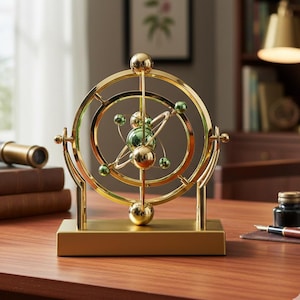 Celestial Orbit Kinetic Sculpture – Kunststof roterend bureaudecor | Bureaudecoratie astronomie | Ruimtedecor | Wetenschapscadeau