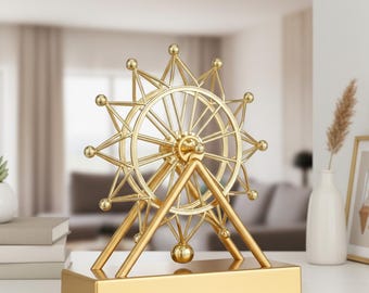 Rotating Ferris Wheel Perpetual Motion – Kinetic Desk Sculpture | Astronomy Desk Decor | Kinetic Art