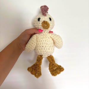 Hand-Crocheted Chicken Stuffie | Baby Shower Gift | Nursery Decor | Baby and Toddler Toy | Chicken Snuggler Toy