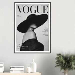 Modern Vogue Fashion Poster, Chic Wall Art, Framed Vogue Print, Trendy Fashion Decor, Minimalist Aesthetic, Gift for Fashion Lover image 3