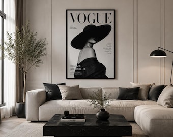 Modern Vogue Fashion Poster, Chic Wall Art, Framed Vogue Print, Trendy Fashion Decor, Minimalist Aesthetic, Gift for Fashion Lover