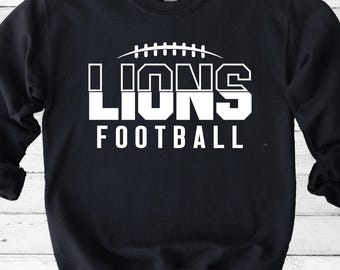 Lions Football Svg Png, Lions Svg, Football Svg, Lions Shirt Svg, Lions Mascot Svg, Lions Vibes, School Spirit, Cricut Svg, Lions Mom Svg