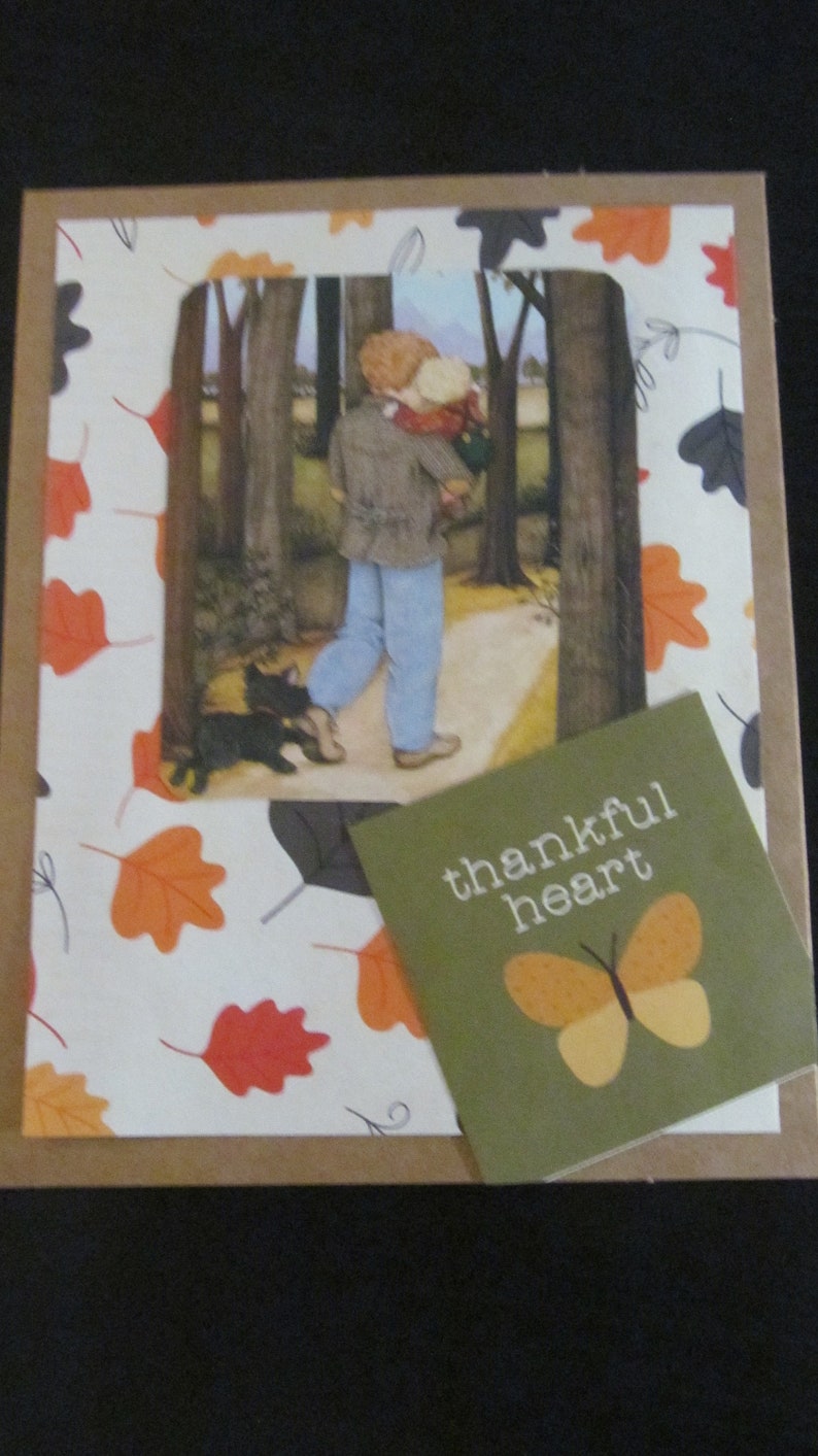 Cute Fall Card -- Thankful Heart - Etsy