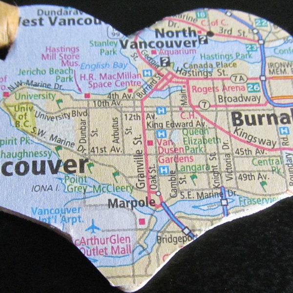 Canada, Vancouver, Burnaby -- Heart Ornament Atlas, Upcycled (Ref. No. 44)