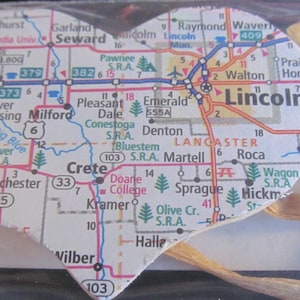 California, San Ramon, Castro Valley, Contra Costa, Alameda -- Heart Ornament Atlas, Upcycled (Rif. N. 18)