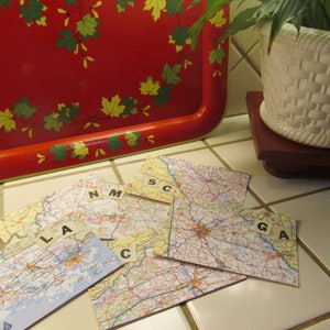 Carte postale De l’Atlas routier; Illinois, Carbondale, Murphysboro, Marion, Harrisburg, Du Quoin