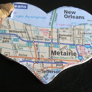 Louisiana, New Orleans, Metairie -- Herz Ornament Atlas, Upcycled (Ref. No. 45)