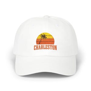 Stylish Dad Cap with Charleston Sunset Design, Adjustable Cap, Summer Accessories, Beach Hat, Father&#39;s Day Gift