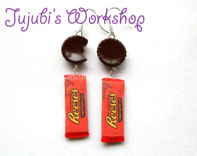 Polymer Clay Candy / Chocolate Bar Earrings Reese's Etsy