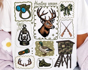 Hunting Girlfriend Preppy Camo Bows PNG, Coquette Girly Hunting Bow PNG, Duck Hunting PNG, Hunting Girl Shirt Design, Stamp Png