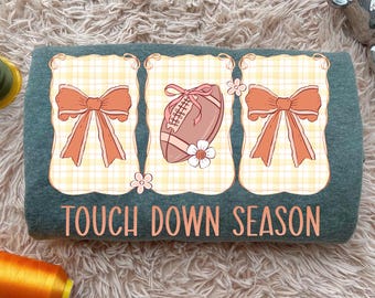 Touchdown Season Png, Fall Football Png, Football Game Day Png, Football Mama Png, Coquette Football Bow Png, Sport Png, Tis The Season Png
