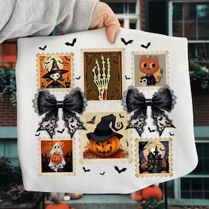 Retro Halloween Cat Ghost Png, Girly Halloween Png, Fall Png, Halloween Png, Spooky Season Png, Pumpkin Halloween, Spooky Mama png