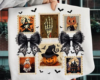 Retro Halloween Cat Ghost Png, Girly Halloween Png, Fall Png, Halloween Png, Spooky Season Png, Pumpkin Halloween, Spooky Mama png