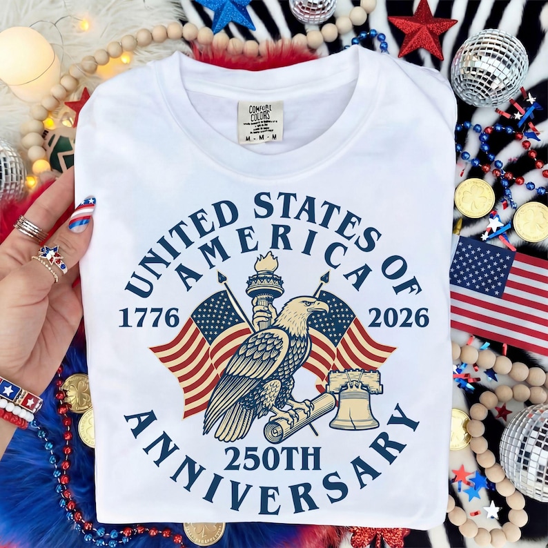 USA 250th Anniversary Sublimation Png, America 250 Years PNG, Vintage Eagle png, America 1776-2026 png, 4th of July Png, USA 250 Png image 2