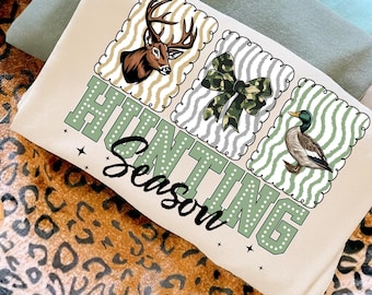Preppy Hunting Season Png, Deer Camo Bow Png, Deer Hunting Png, Distressed Coquette Hunter png, Coquette Hunting Shirt Png, Girl Fall Camo