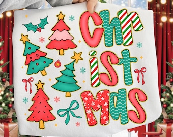 Coquette Christmas Tree Png, Preppy Christmas Png, Preppy Png, Christmas Bow Png, Merry Christmas Png, Faux Glitter Png, Brushstroke