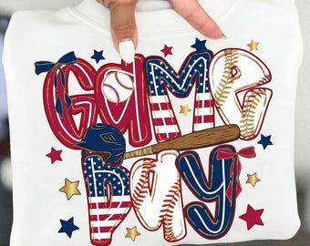 Preppy Game Day Baseball Bow Glitter Png, US flag Baseball Mama Game Day Png, Baseball Mom PNG, Sports Design, Girly Png, Home Run Png