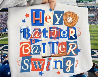 Retro Baseball PNG: Hey Batter Batter Swing Png, Baseball Batter Batter Swing PNG, Game Day png, Baseball Typography Digital Download