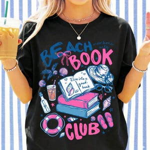 Beach Book Club png, zomerleesshirtontwerp, leesgrage Beach Vibes png, sublimatie boekenliefhebber, digitale download afbeelding 4
