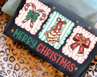 Merry Christmas Png, Merry and Bright Coquette Png, Holly Jolly Png, Christmas Girly Png, Preppy Christmas Png, Reyro Christmas Shirt Png