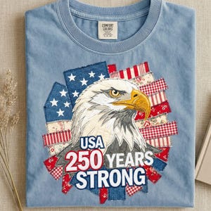 Amerikansk örn 250 år sublimering, självständighetsdagen, USA:s tvåhundraårsjubileum PNG digital nedladdning, 4 juli patriotisk lapptäcke örndesign