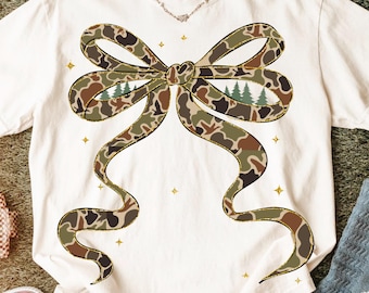Arco de coqueta de camuflaje retro (PNG), diseño de caza vintage, diseño de sublimación (PNG), arco de coqueta de camuflaje por sublimación, diseño digital (PNG) de caza de camuflaje