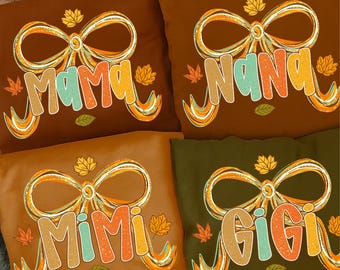 Preppy Floral Fall Mama Bundle png, Fall Pumpkin Png, Pumpkin Brushstroke Bow Floral Fall png, Autumn png, Mama Mimi Gigi Nana Png Bundle