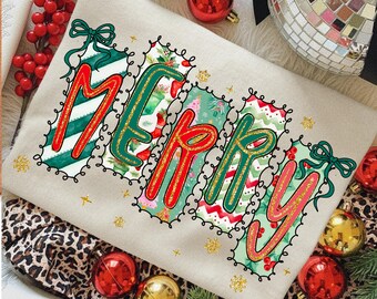 Coquette Merry Christmas Png, Preppy Christmas Shirt Png, Merry and bright png, Xmas png, Bow Christmas Tree Png, Christmas Sublimation Png