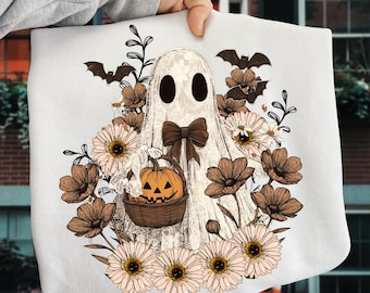 Encaje fantasma de otoño de Halloween PNG, calabaza femenina PNG, lazo floral de otoño PNG, lindo Halloween PNG, vibraciones de otoño PNG, temporada espeluznante PNG popular ahora