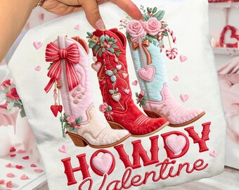 Latch Hook Yarn Howdy Valentine Png Valentine Cowboy Western Crochet Png Coquette Bow Western Valentine Cowgirl Yarn Png Digital Download
