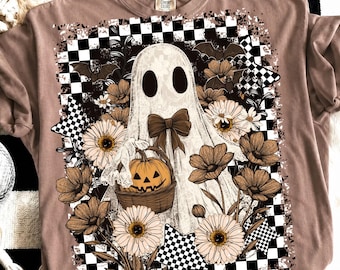 Retro Halloween Kwiatowy Duch Koronka Png, Jesienna Dynia Sublimacja, Kratka Kwiatowa Halloween Png, Dziewczęce Jesienne Klimaty Png, Upiorny Sezon Png