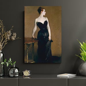 Madame X Canvas Print by John Singer Sargent, Vintage Portrait Wall Art, 19th Century Classic Painting, Elegant Woman Art for Home Decor