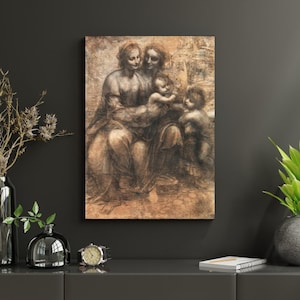 Lienzo decorativo de Leonardo da Vinci, dibujo renacentista de 1499, obra maestra de bellas artes religiosas para decoración del hogar y la oficina.
