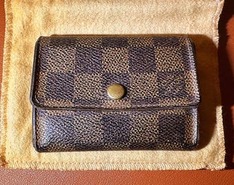 Authentic Louis Vuitton Damier Ebene Wallet – Bifold Compact Designer Wallet – Pre-Owned