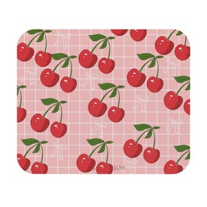 Cherry Blossom Mouse Pad, Cute Desk Accessory, Strawberry Aesthetic, Perfect Gift for Students, Home Office Decor, Valentine&#39;s Day!