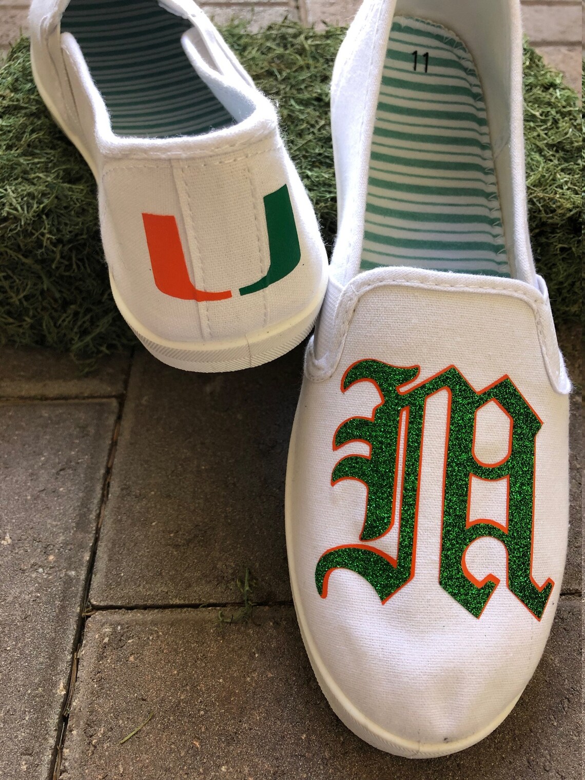 University of Miami Shoes Miami Hurricanes Custom Shoes Etsy