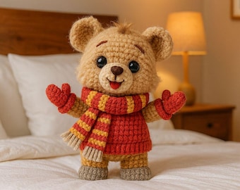 Crochet Teddy Bear Pattern | Amigurumi Bear with Sweater (Digital PDF)