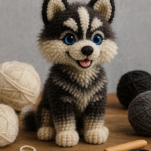 Siberian Husky Crochet Pattern: Amigurumi Dog Guide (PDF Download)